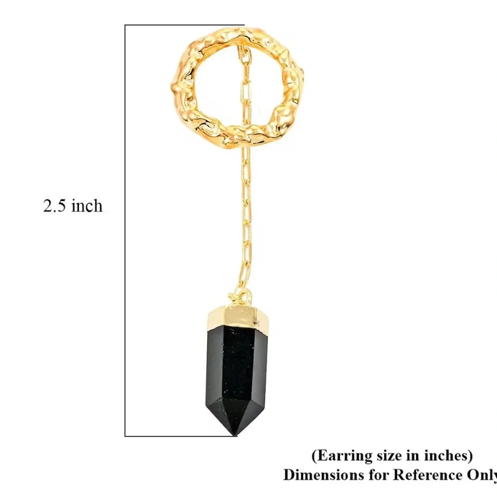 Colors of Brazil Obsidian Earrings in Goldtone 17.00 ctw - Picture 5 of 5